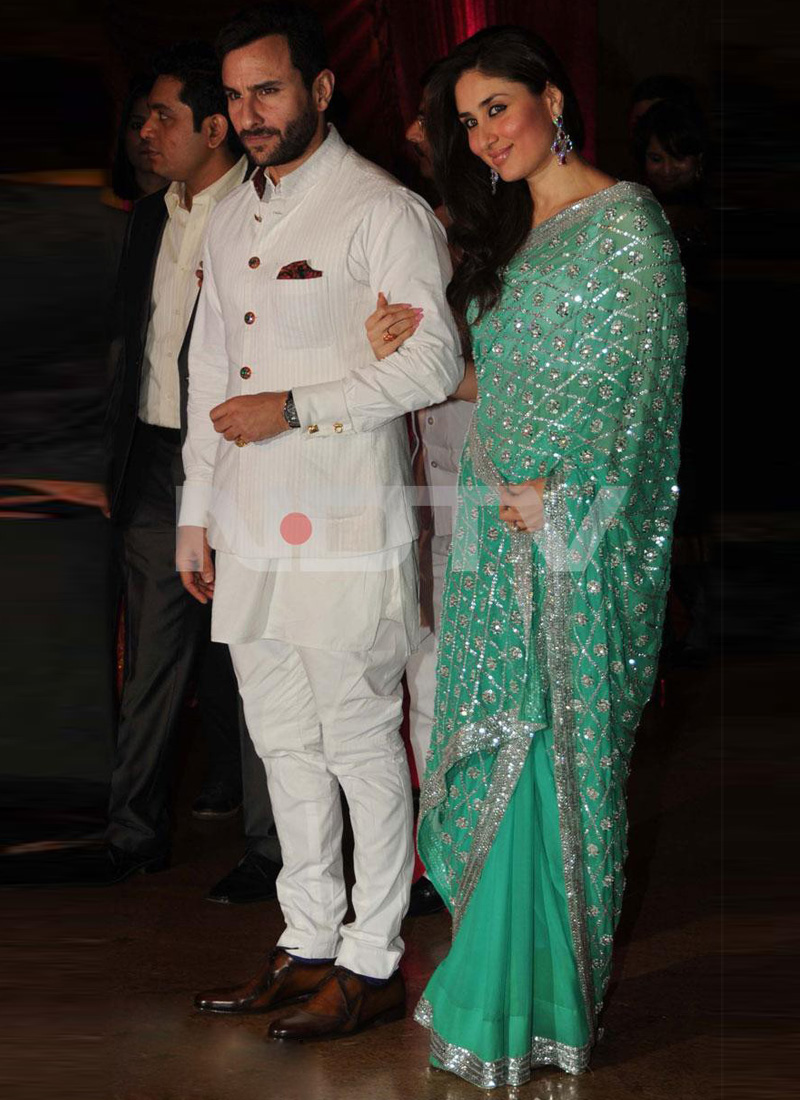 Buy Online Custom Made Kareena Kapoor Khan Green Pure Georgette Hand Work Bollywood Saree 204 at suryavansicreation